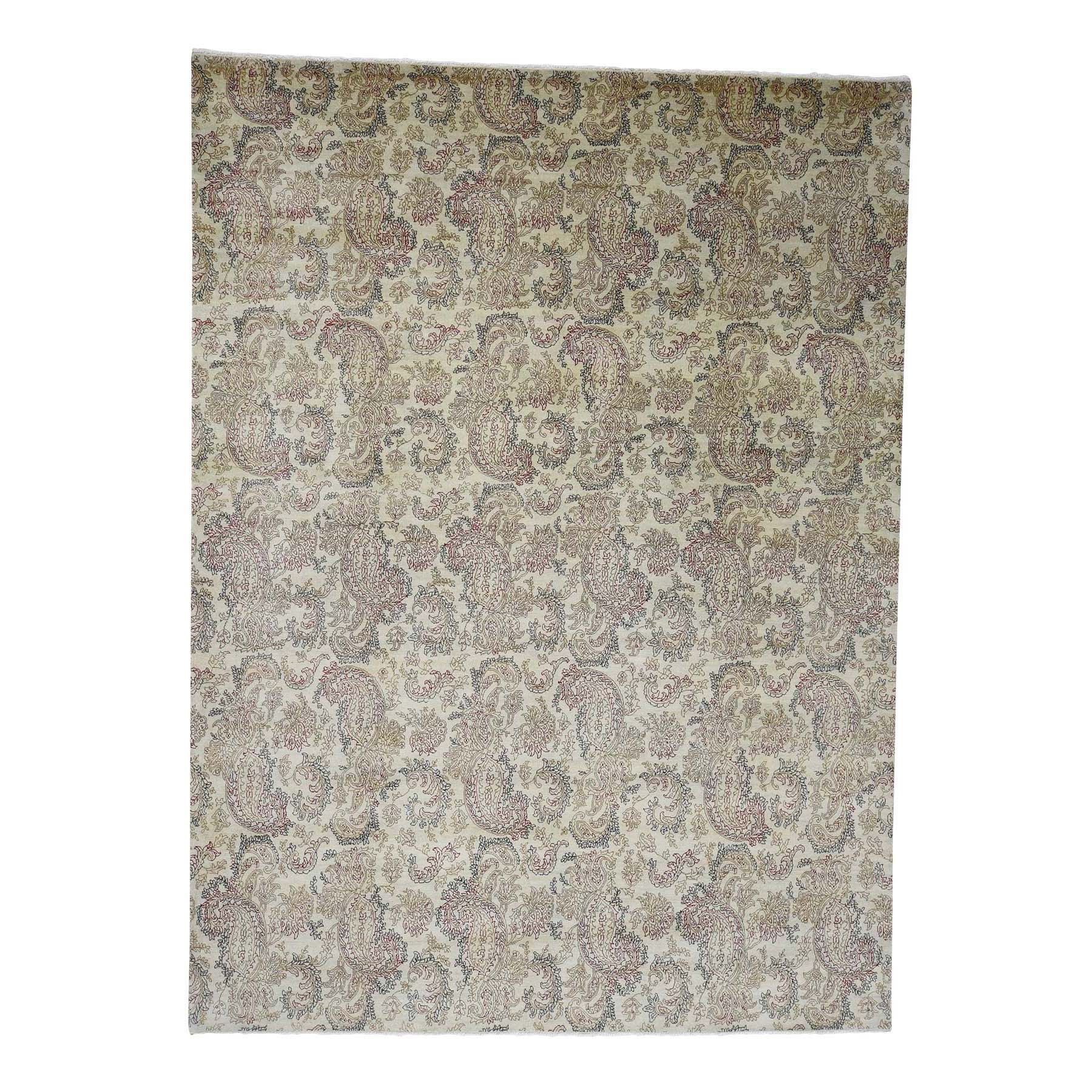Traditional Wool Hand-Knotted Area Rug 9'1